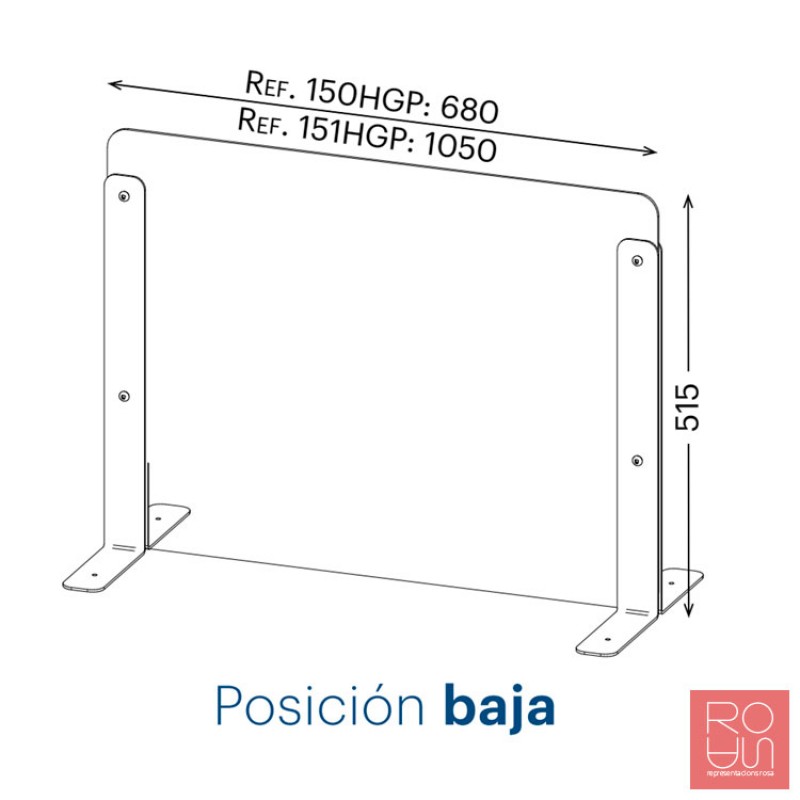 Mampara de vidre anti covid-19