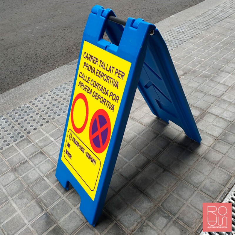 Trípode de senyalització accés a edificis Covid-19