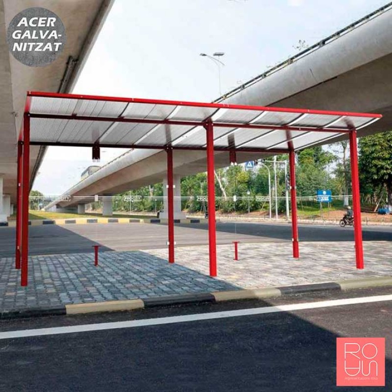 Marquesina parada d'autobús Mòdul 5000 mm