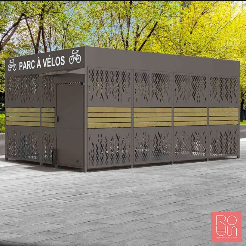 Refugi per a Bicicletes Horizonte amb Porta en acer i fusta