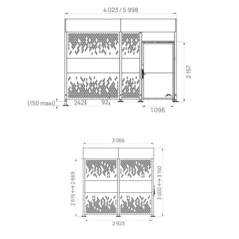 Refugi per a Bicicletes Horizonte amb Porta en acer i fusta