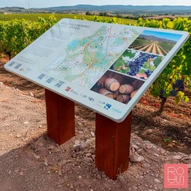 Faristol d'Acer Corten per a Vinyes | Senyalització Enoturisme