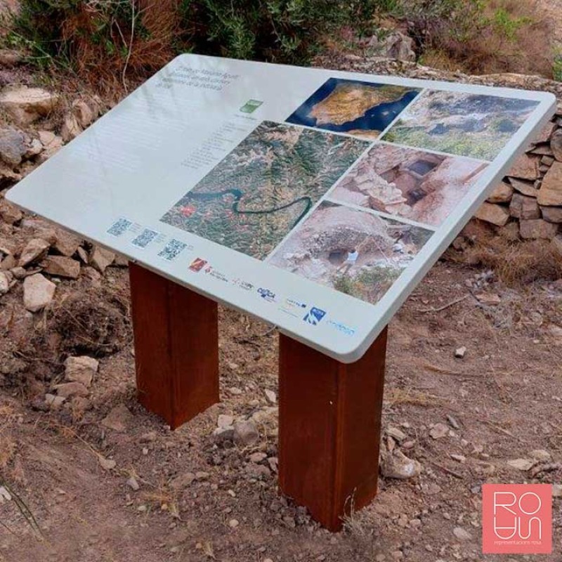 Faristol d'Acer Corten per a Vinyes | Senyalització Enoturisme