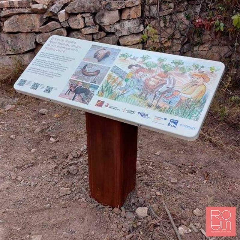 Faristol d'Acer Corten per a Vinyes | Senyalització Enoturisme