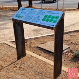 Faristol d'acer corten en horitzontal