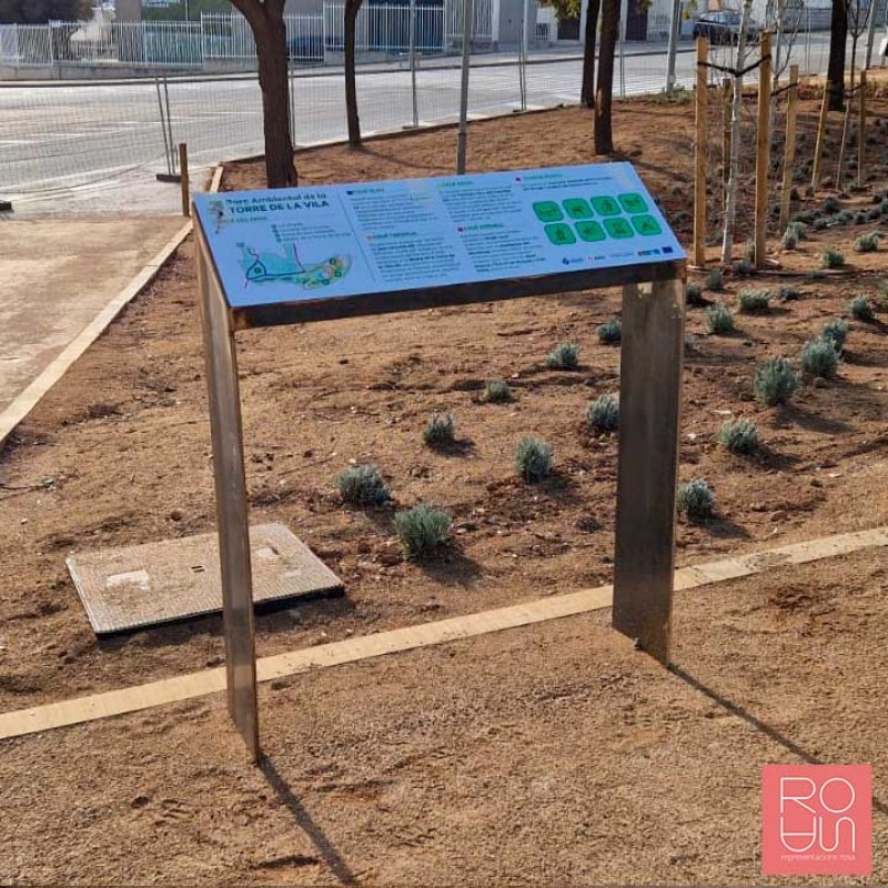 Faristol d'acer corten en horitzontal