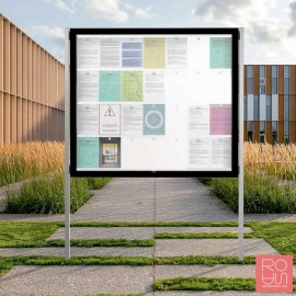Vitrina  d'informació Edge amb gruix de 80 mm amb postes