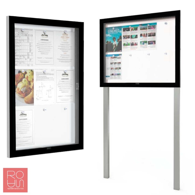 Vitrina  d'informació Edge amb gruix de 54 mm amb postes